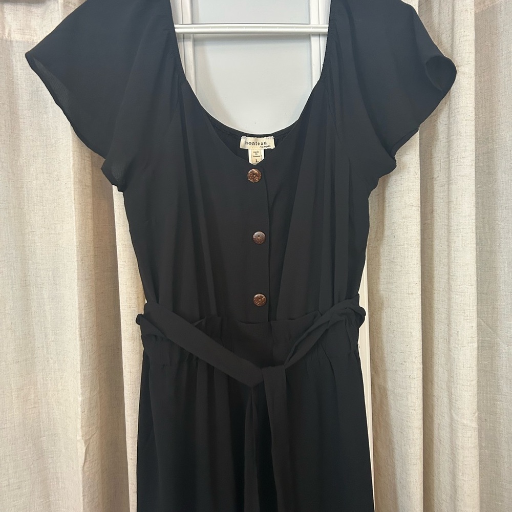 Black Button-Down Pant Suit
